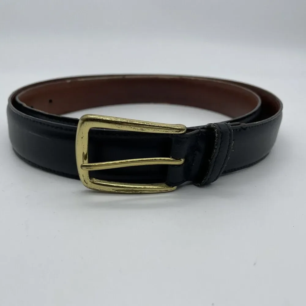 Torino European Tanned Cowhide Belt Men's Size 40 Black Leather Made In USA